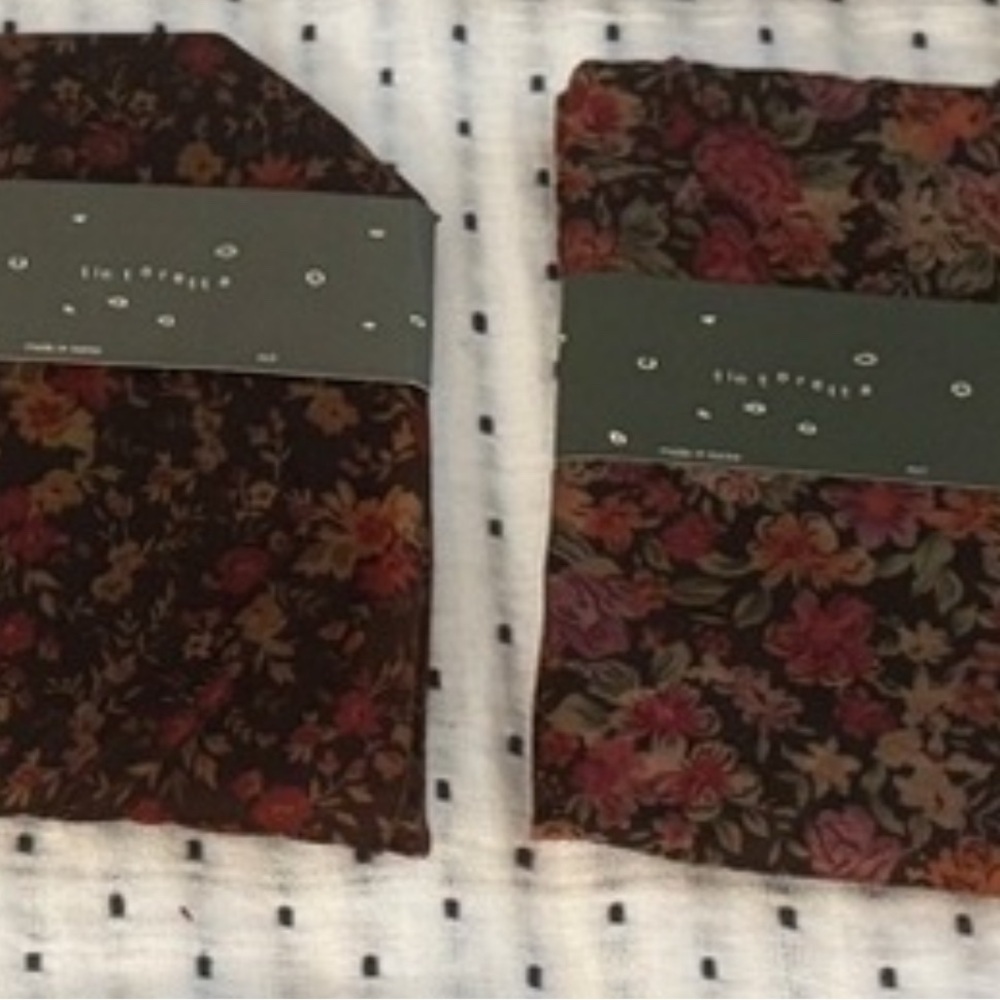 Anthropologie Floral Hosiery - Brown and Red